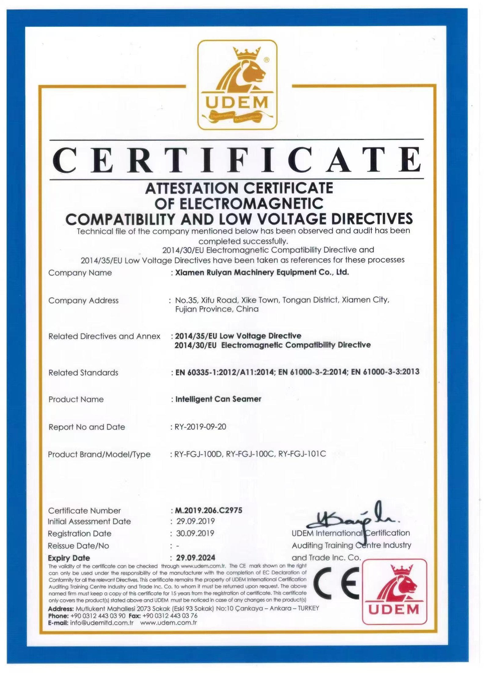 CE Equipment Compliance