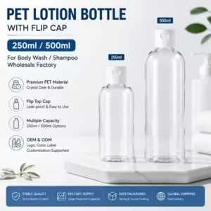 Custom PET Lotion Bottle 250ml / 500ml