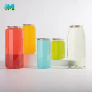 Transparent Plastic Jar with Aluminum Lid